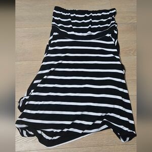 Torrid Strapless Dress (No STRAPS) Black And White  Striped Dress